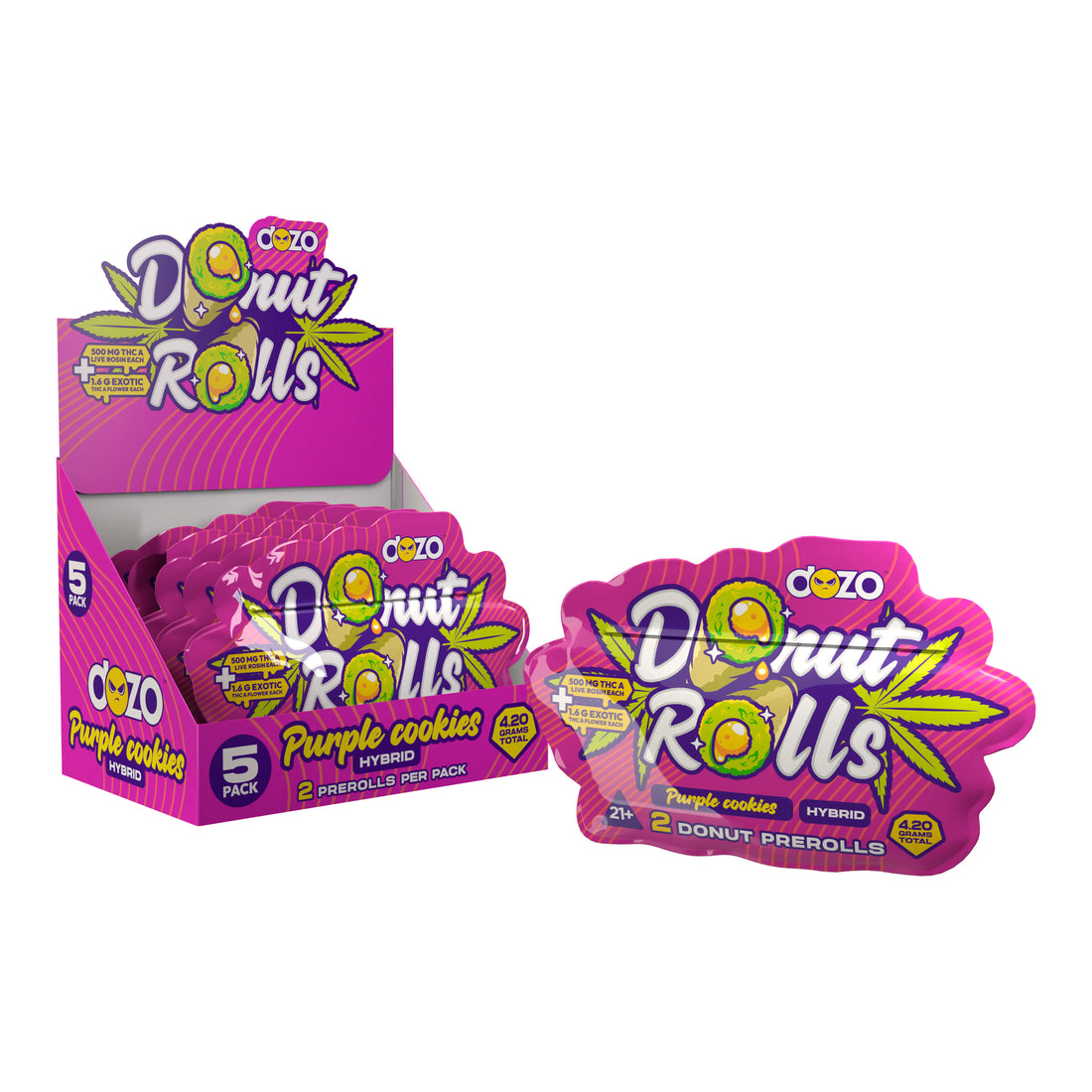 Dozo Donut Prerolls 4.20 g | Purple Cookies (Hybrid)