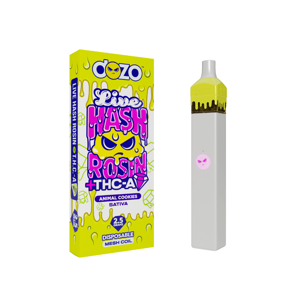 2.5g Dozo Live Hash Rosin THC-A Vape: Animal Cookies (Sativa)