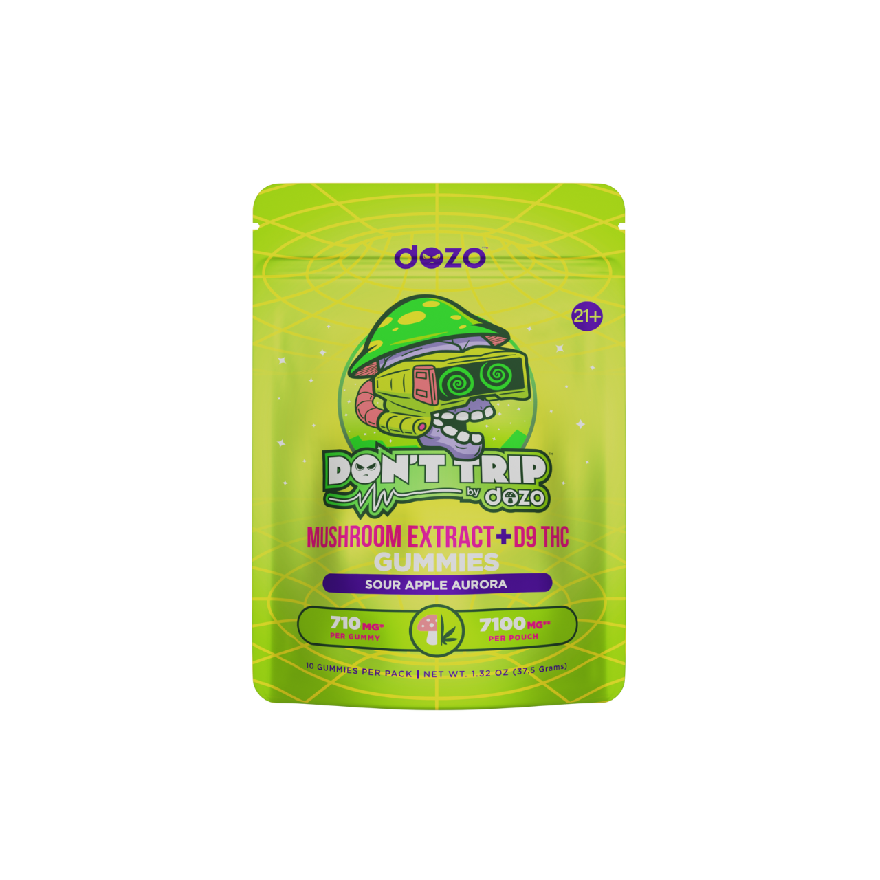 Don’t Trip Mushroom + Delta 9 Gummies | Sour Apple Aurora