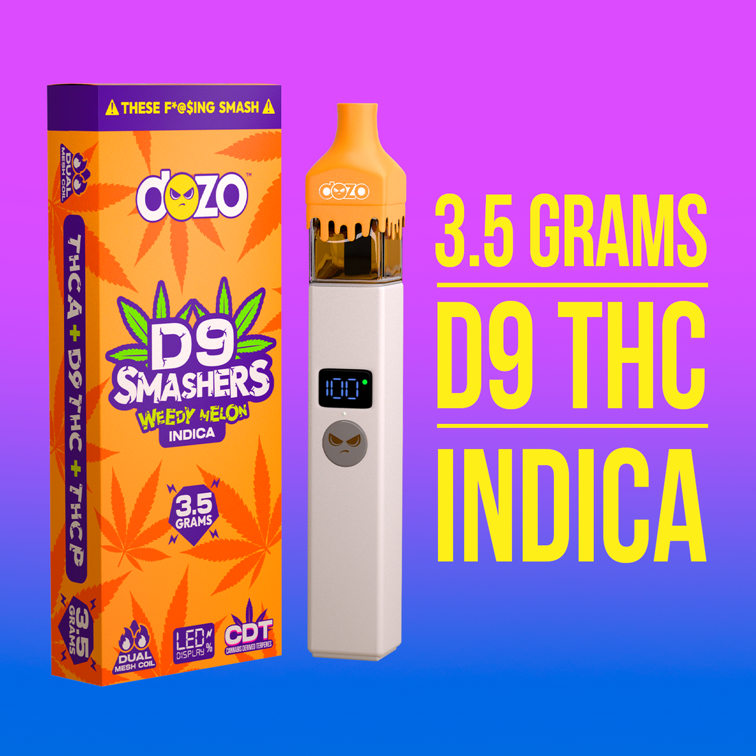 3.5g Dozo D9 Smashers THC-A Disposable