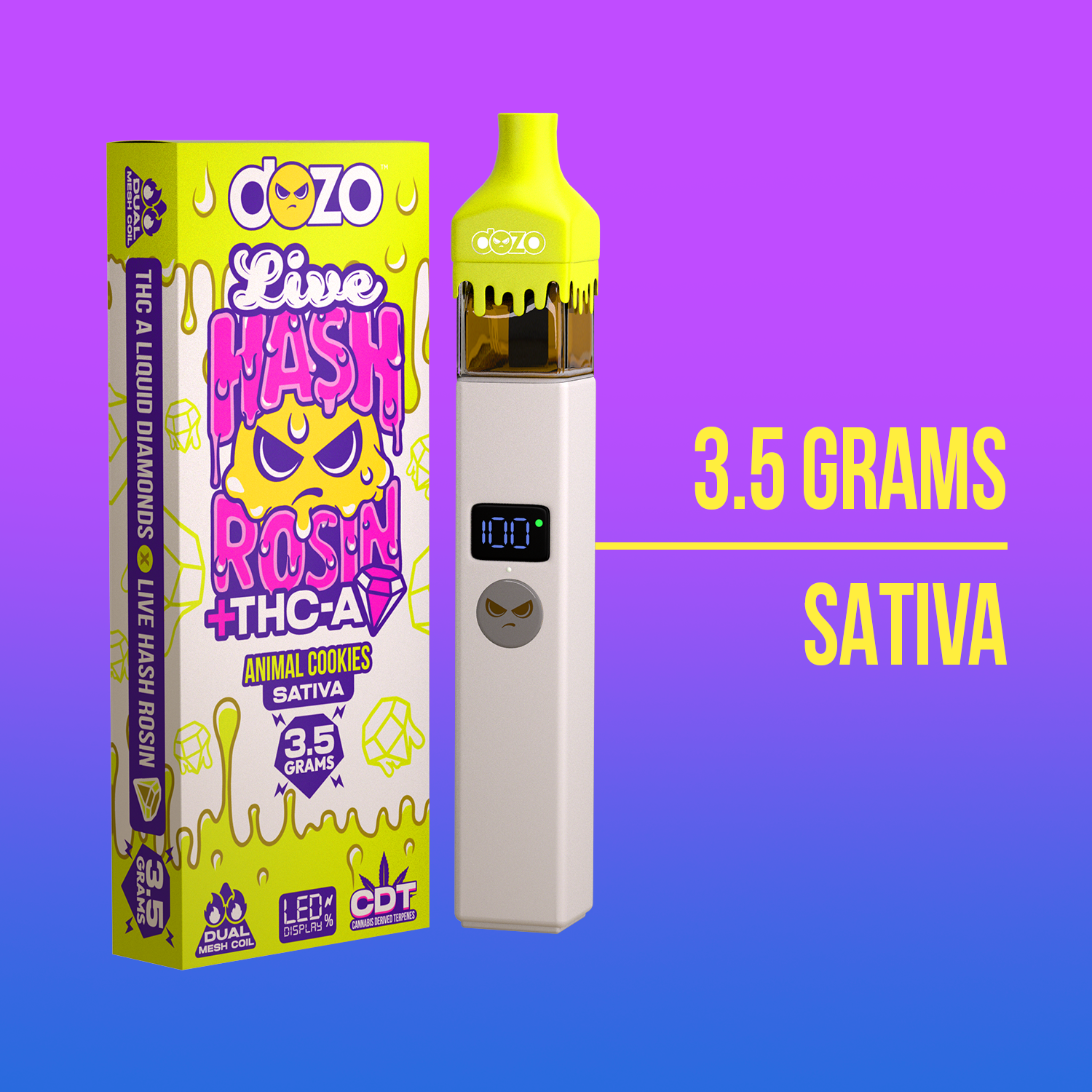 Dozo Live Hash Rosin Vape - Animal Cookies 3.5g Sativa puredozo Dozo Live Hash Rosin Vape - Animal Cookies 3.5g Sativa puredozo