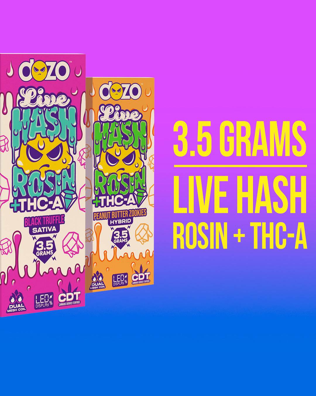 3.5g Dozo Live Hash Rosin THC-A Vape