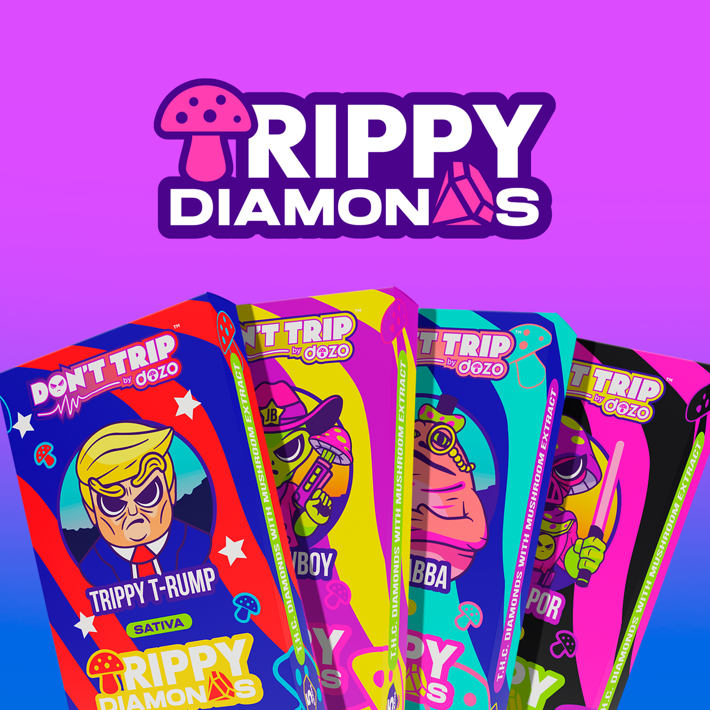 5g Trippy Dimonds Mushroom Vape: Darth Vapor (Hybrid)