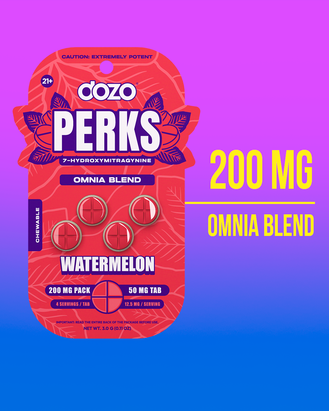 4ct 50mg Dozo PERKS 7-HYDROXYMITRAGYNINE | CHILL BERRY (MELLOW BLEND)