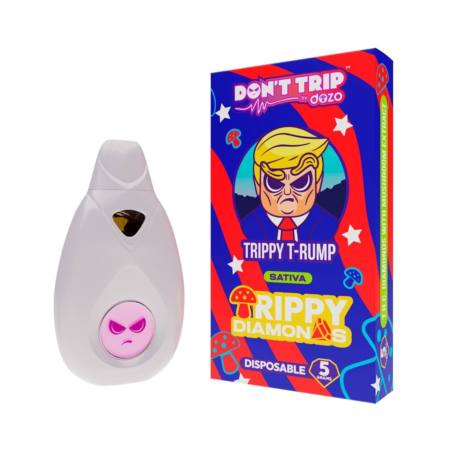 Trippy Dimonds Mushroom Vape: Trippy T-Rump (SATIVA)
