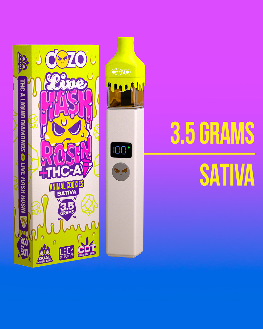 3.5g Dozo Live Hash Rosin THC-A Vape