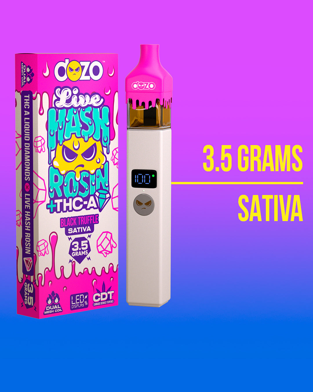 3.5g Dozo Live Hash Rosin THC-A Vape
