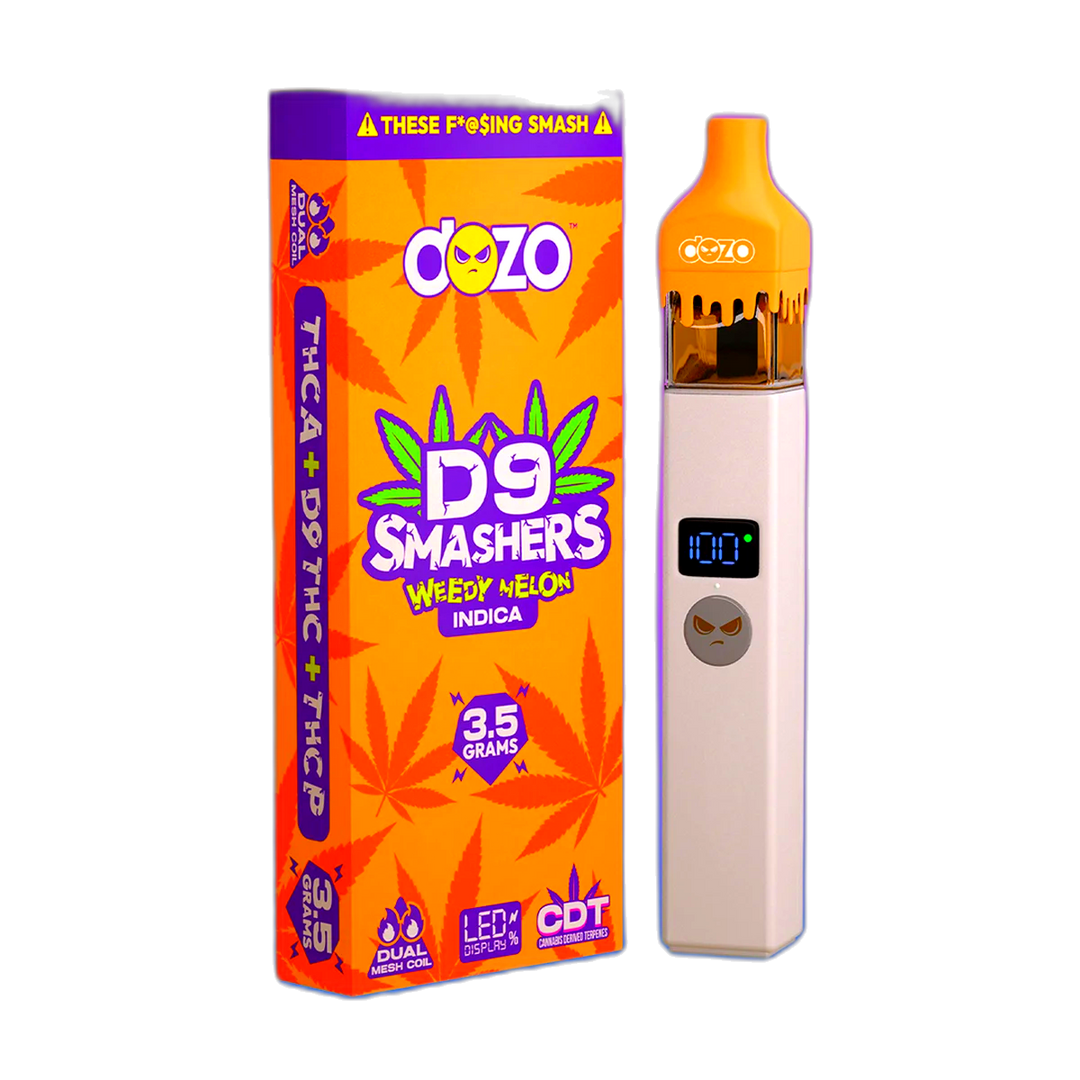 3.5g Dozo D9 Smashers THC-A Disposable: Weedy Melon (Indica)