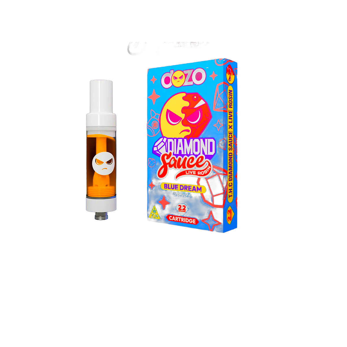 DOZO Diamond Sauce Live Rosin THC Cart | Blue Dream (Sativa)