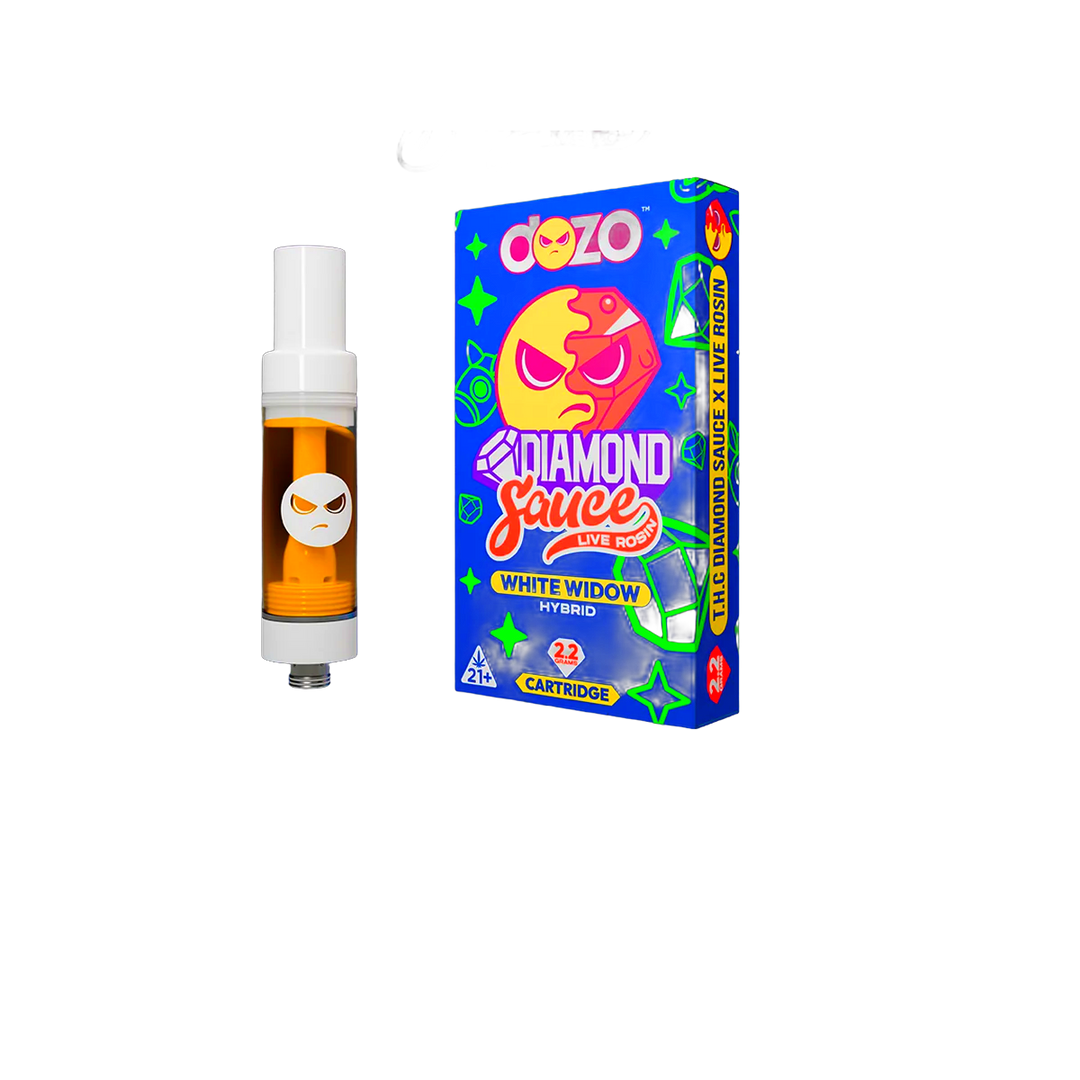 DOZO Diamond Sauce Live Rosin THC Cart | White Widow (Hybrid)