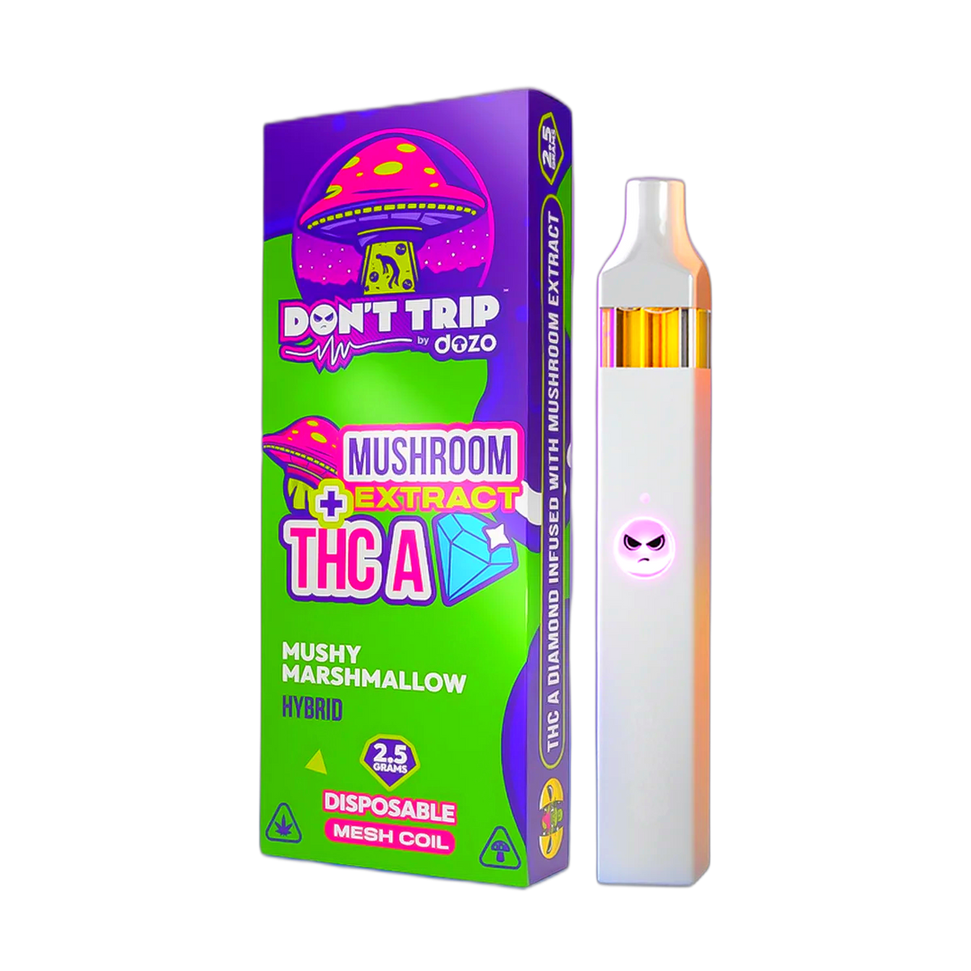 2.5g Don't Trip Mushroom Vape: Mushy Marshmallow (Hybrid)