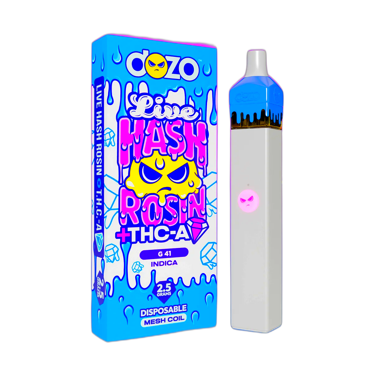 2.5g Dozo Live Hash Rosin THC-A Vape: G-41 (Indica)