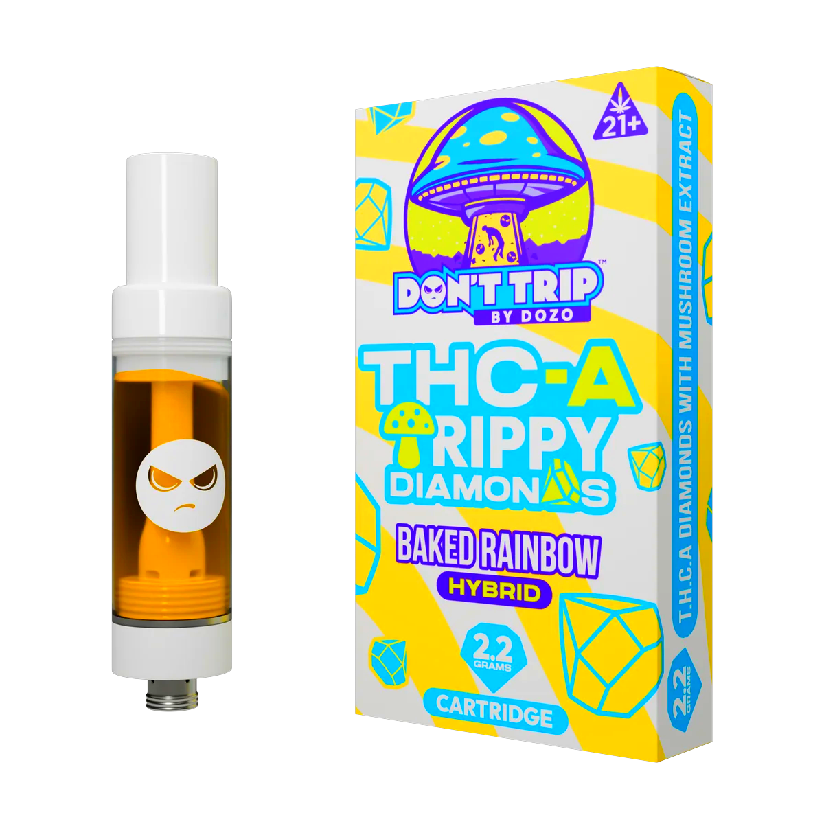 DOZO Don't Trip THC-A Trippy Diamonds Cart | Baked Rainbow (Hybrid)