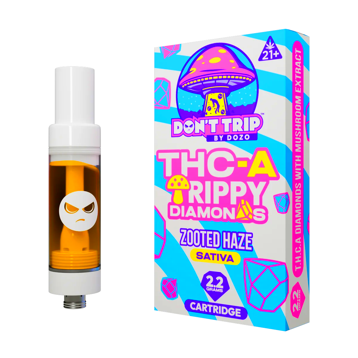 DOZO Don't Trip THC-A Trippy Diamonds Cart | Zooted Haze (Sativa)