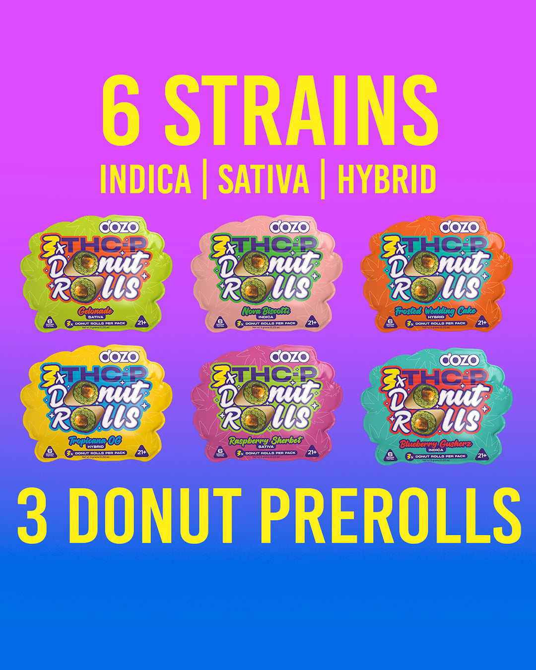 Dozo Donut Prerolls 6 grams (3ct)