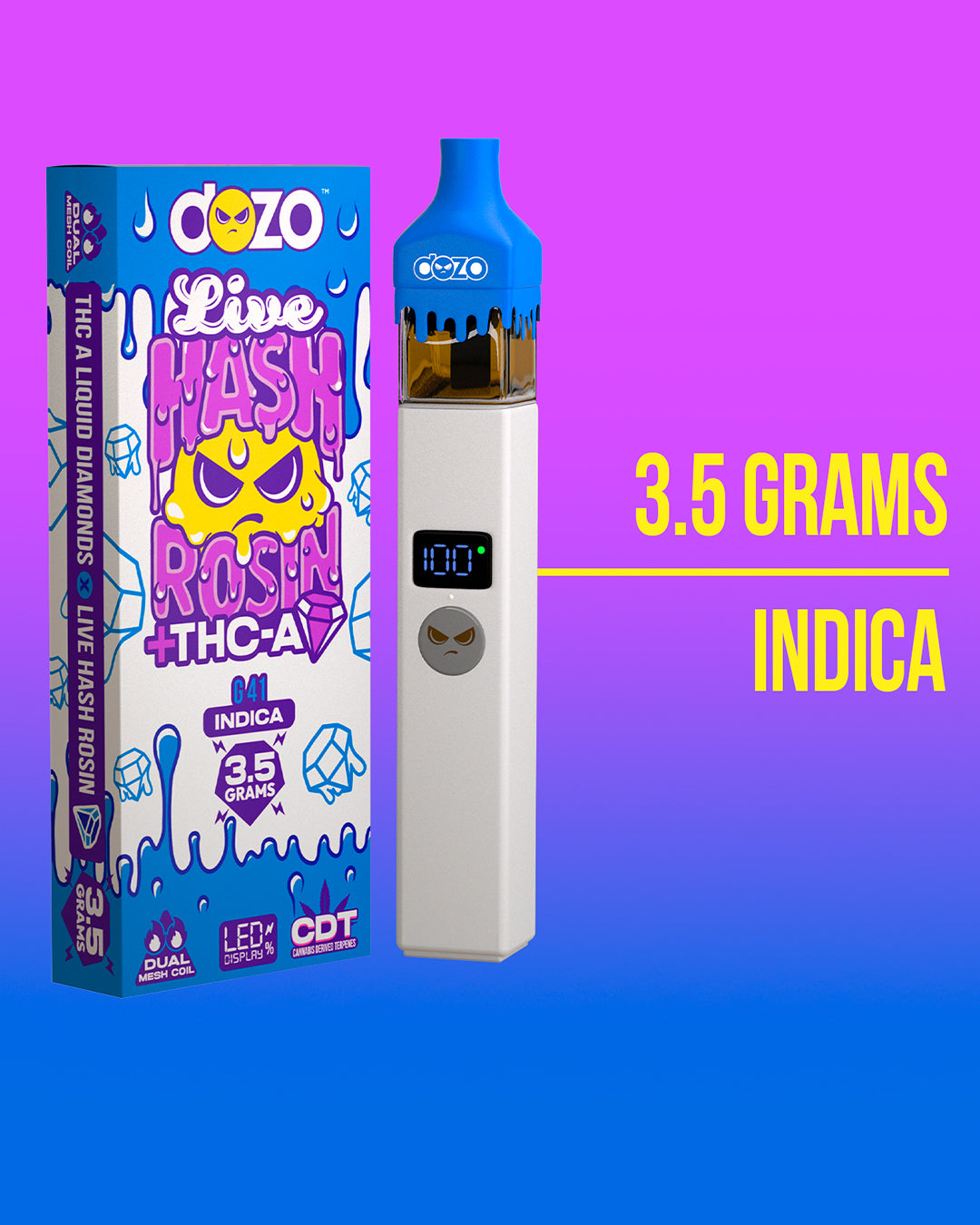 3.5g Dozo Live Hash Rosin THC-A Vape