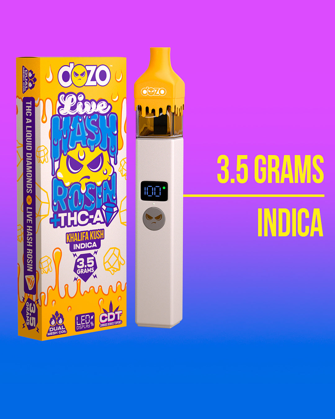 3.5g Dozo Live Hash Rosin THC-A Vape