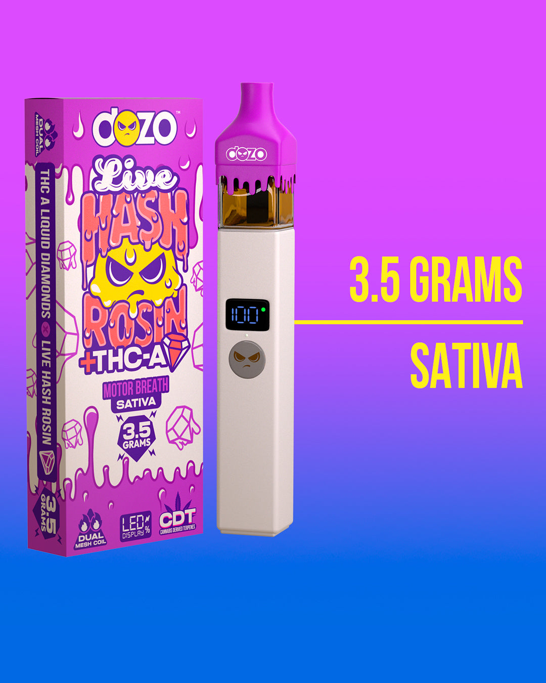 3.5g Dozo Live Hash Rosin THC-A Vape