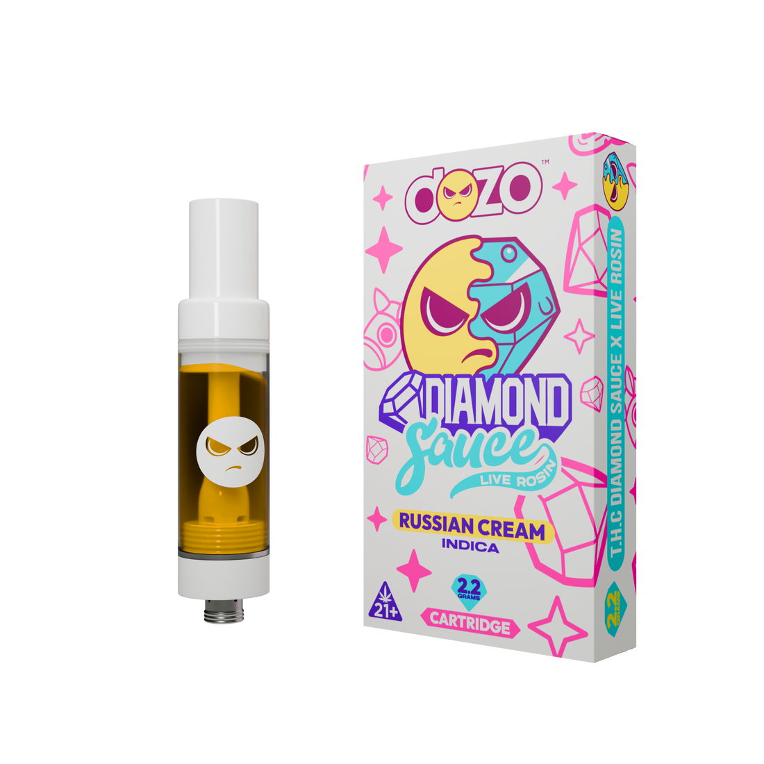 DOZO Diamond Sauce Live Rosin THC Cart | Unubtainium (Hybrid)