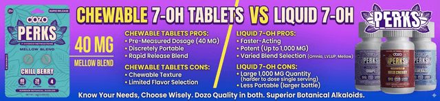 Chewable 7-OH Tablets vs Liquid 7-OH: Pros and Cons