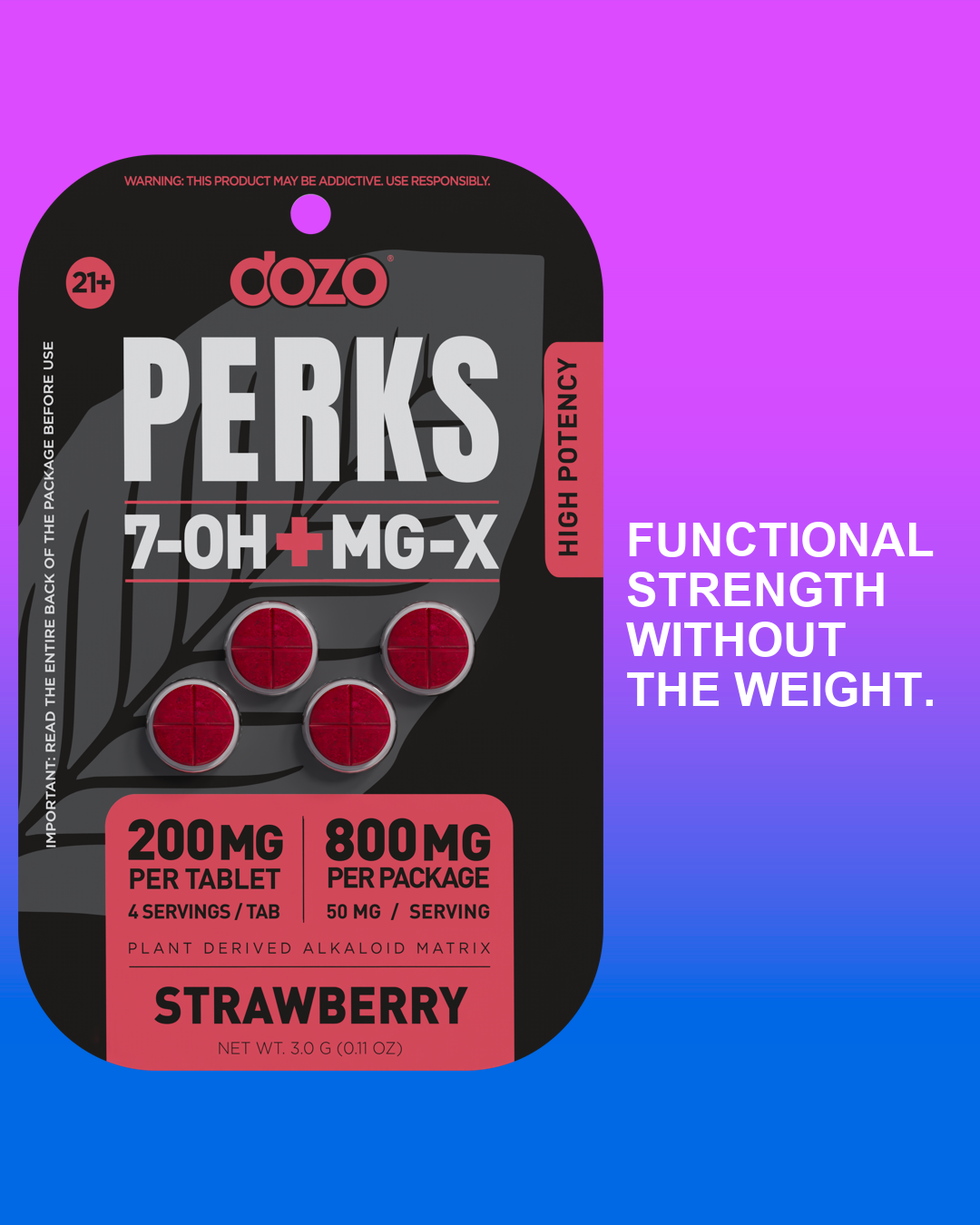 Dozo Perks MG-X 4ct 800mg — hero lifestyle shot