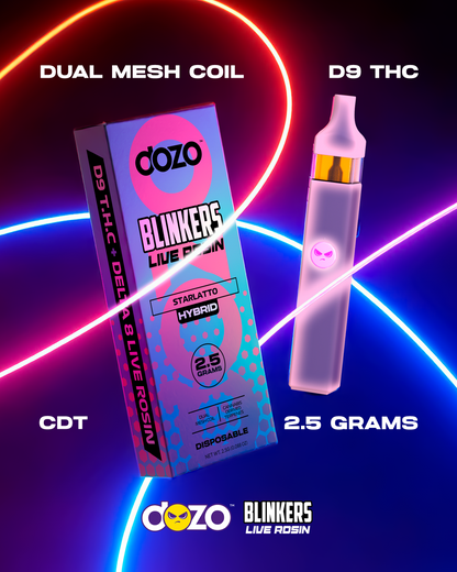 2.5g Dozo Blinkers Live Rosin Disposable Vape