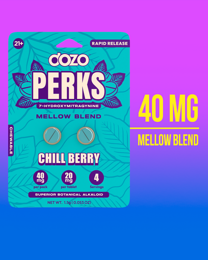 Dozo PERKS 7-HYDROXYMITRAGYNINE | 2ct (40 mg Per Pack)