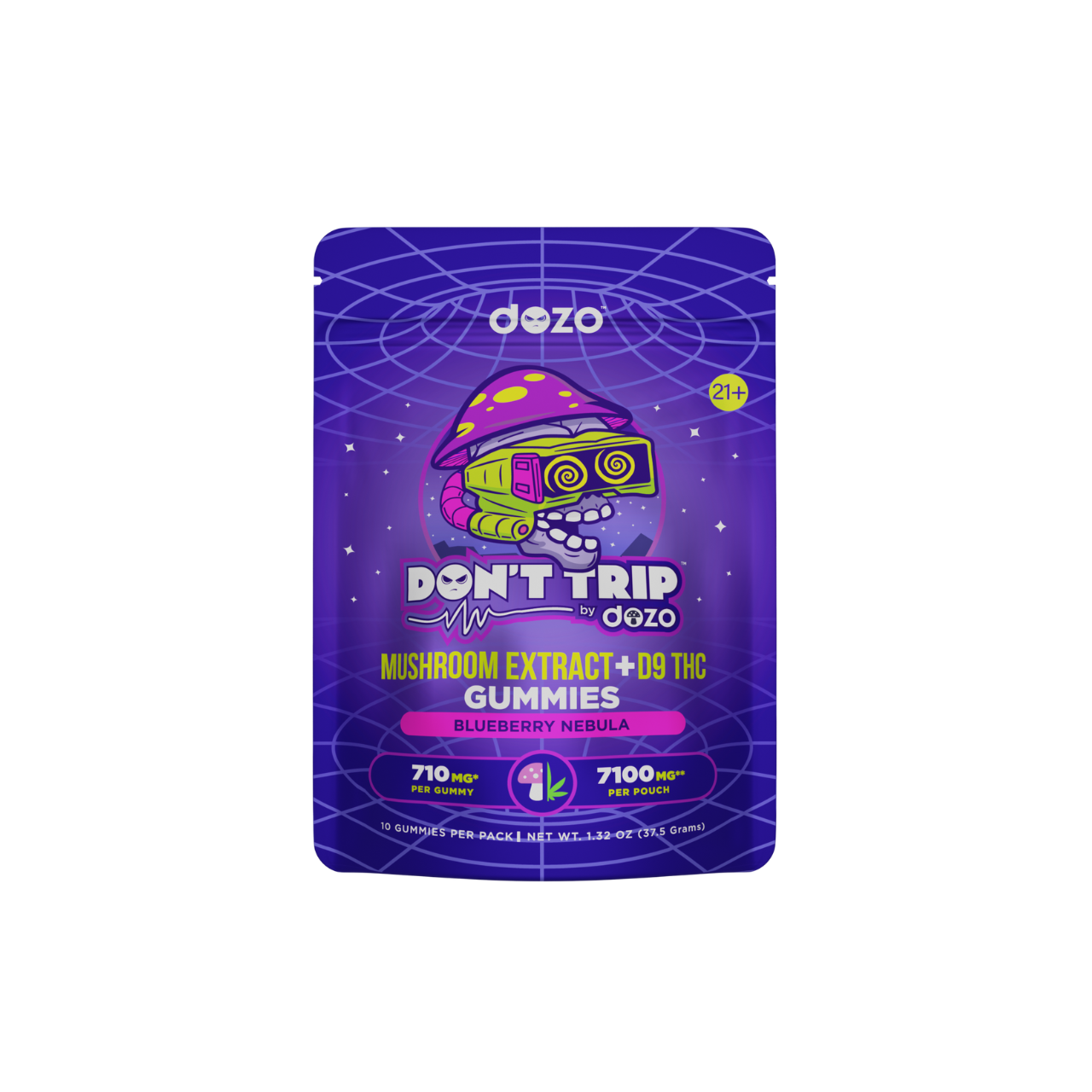 Don’t Trip Mushroom + Delta 9 Gummies | Bluberry Nebula