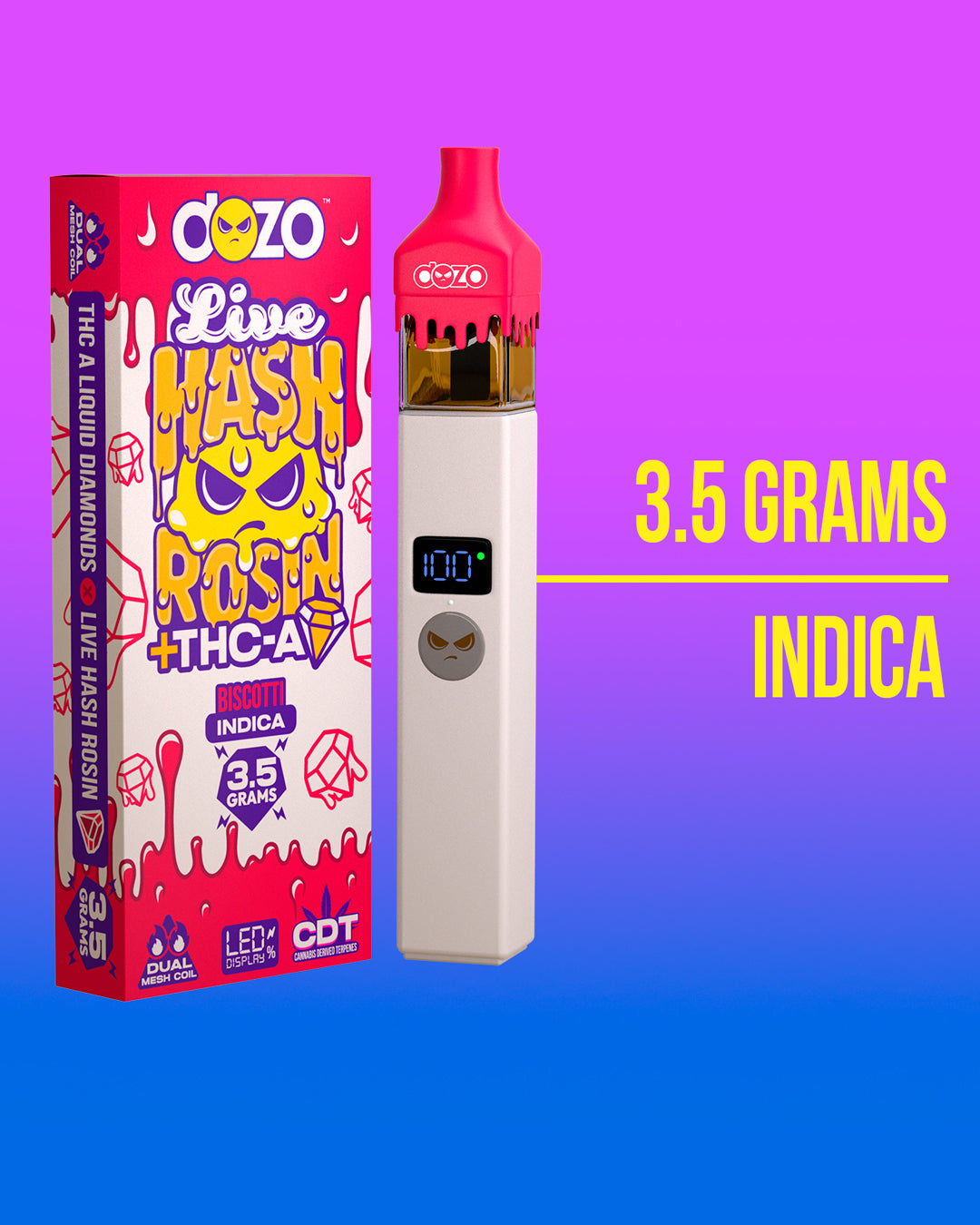 3.5g Dozo Live Hash Rosin THC-A Vape