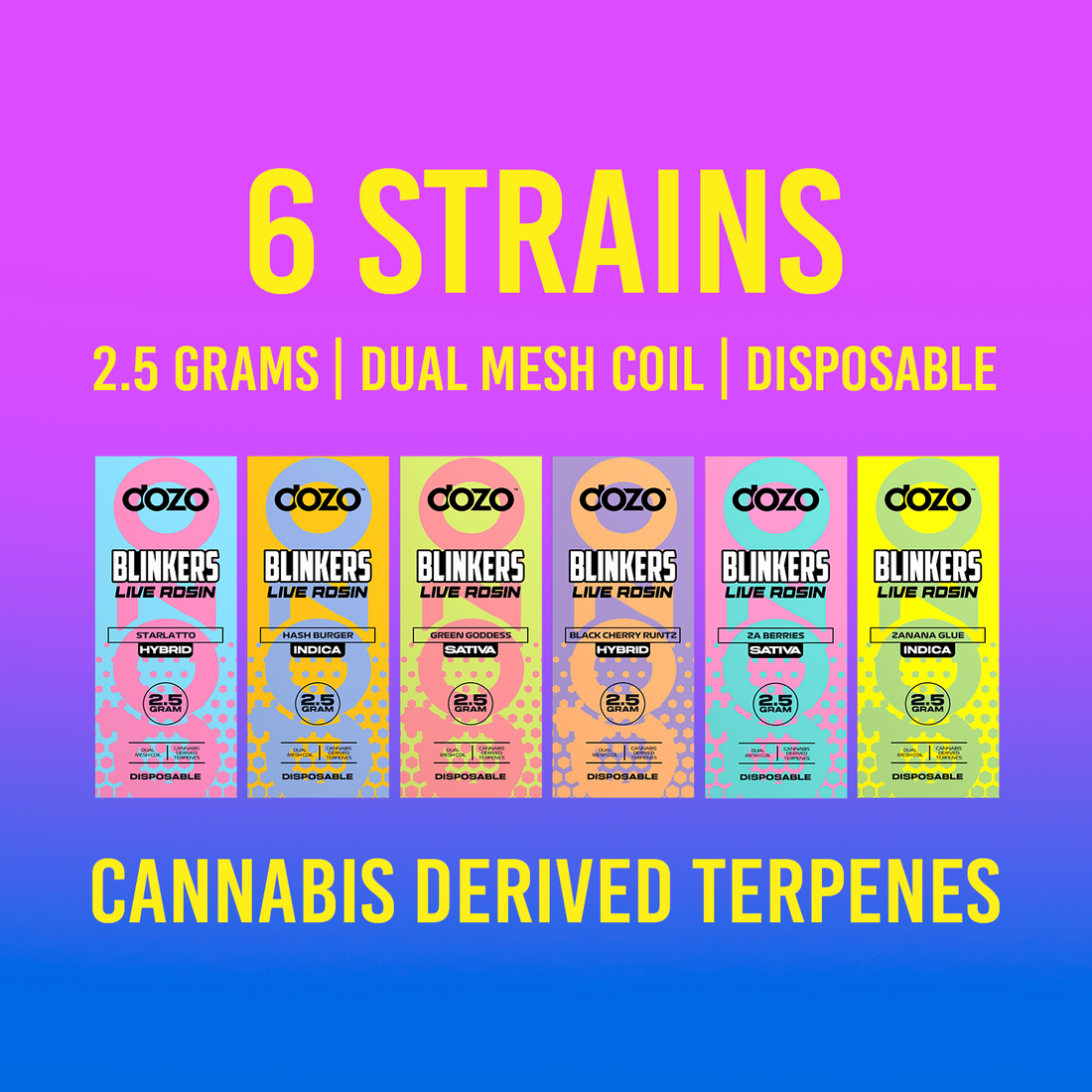 2.5g Dozo Blinkers Live Rosin Disposable Vape