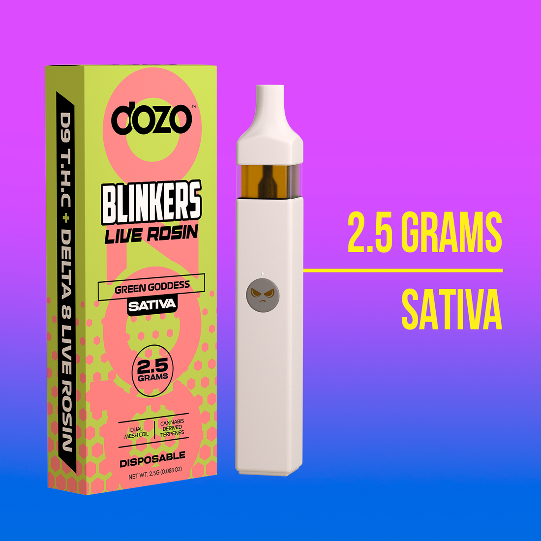 2.5g Dozo Blinkers Live Rosin Disposable Vape