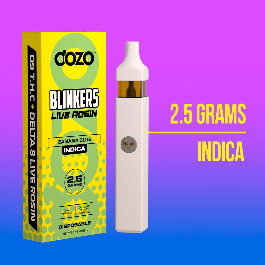 2.5g Dozo Blinkers Live Rosin Disposable Vape