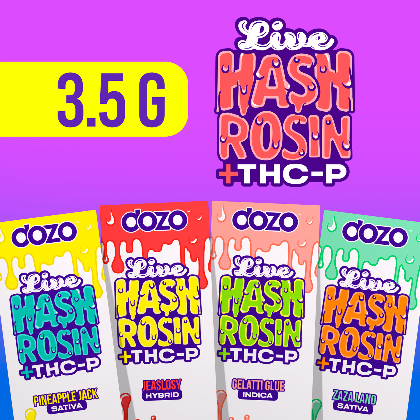 3.5g Dozo Live Hash Rosin THC-P Vape