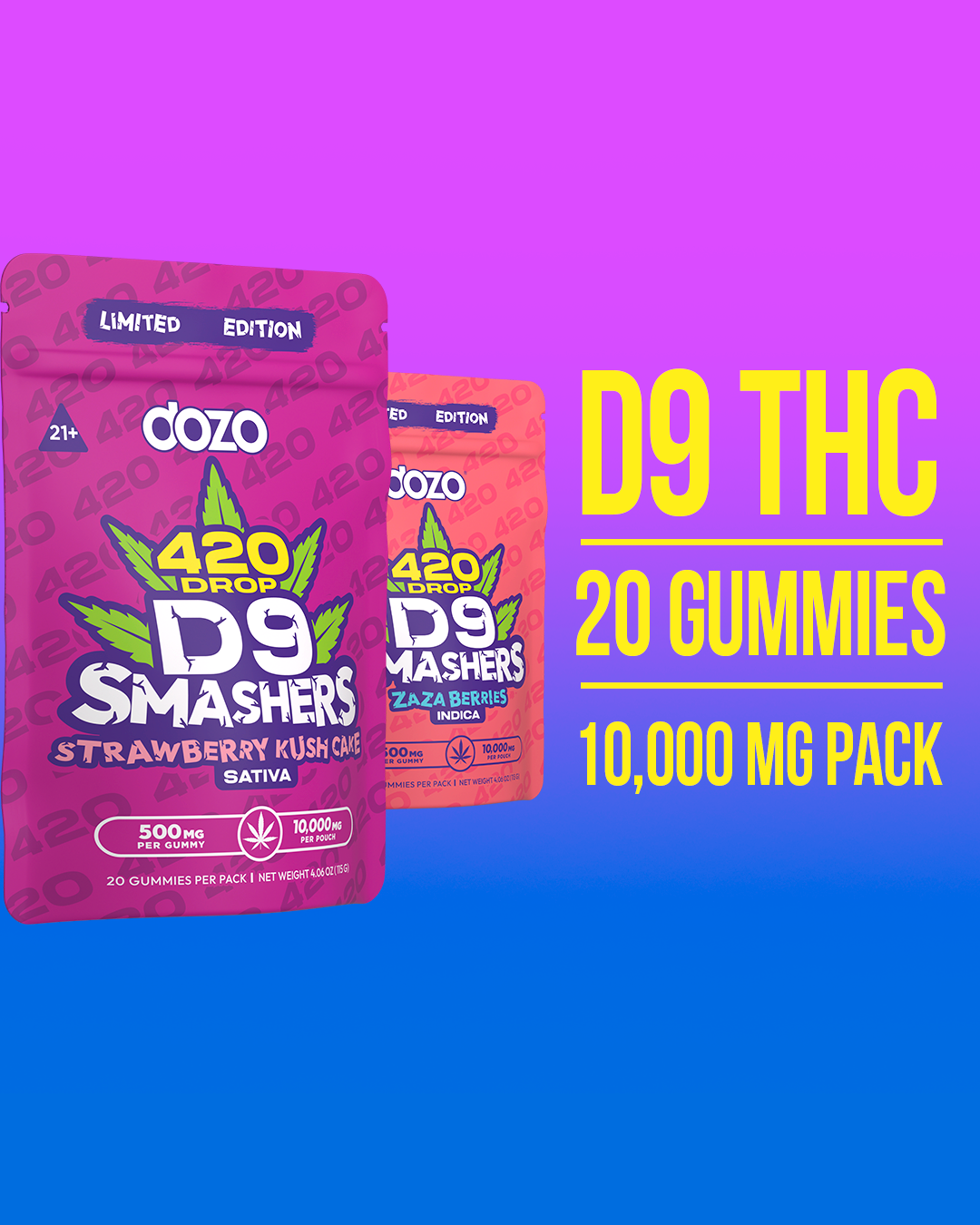 D9 Smasher Gummies - New 420 Limited Drop