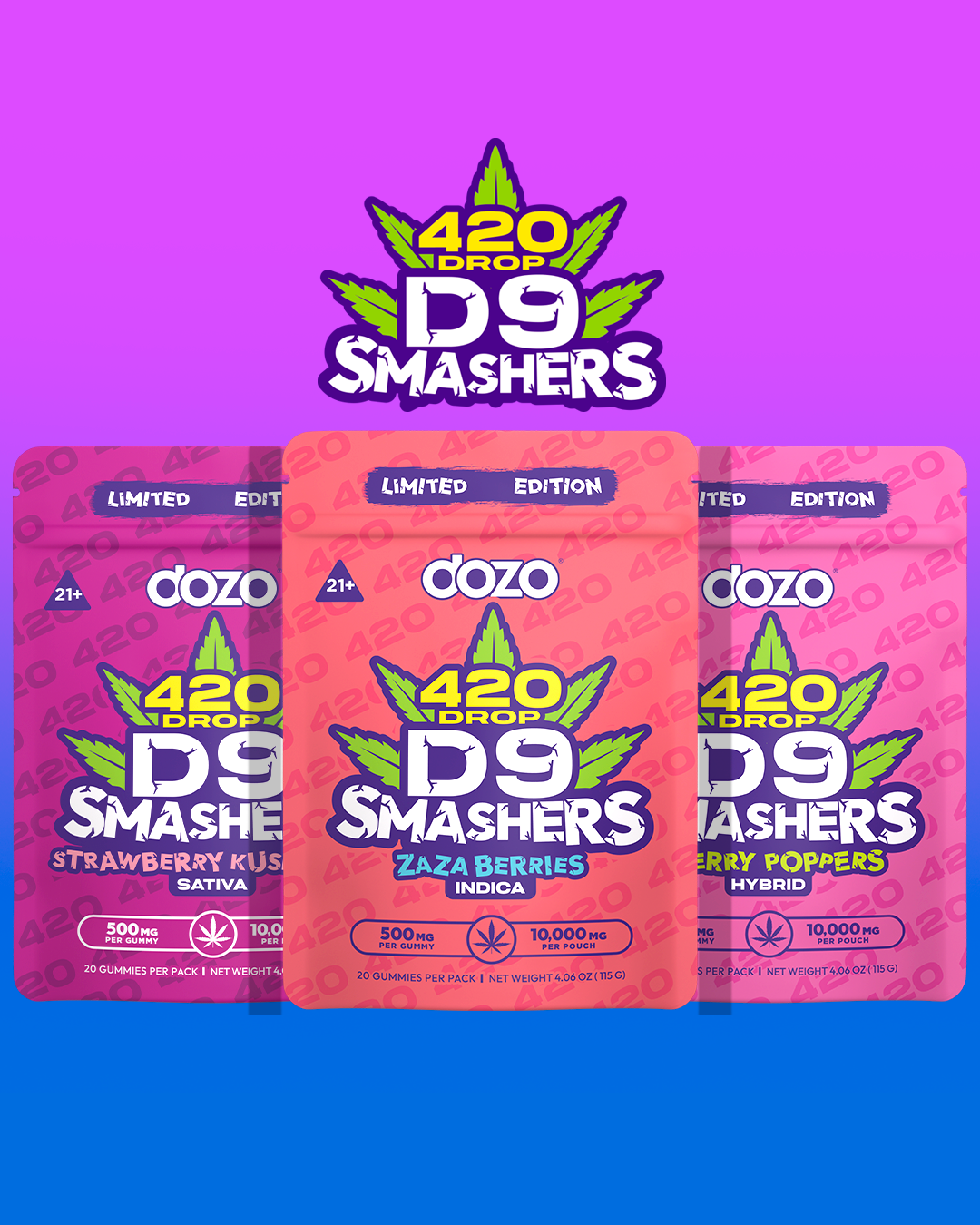 D9 Smasher Gummies - New 420 Limited Drop