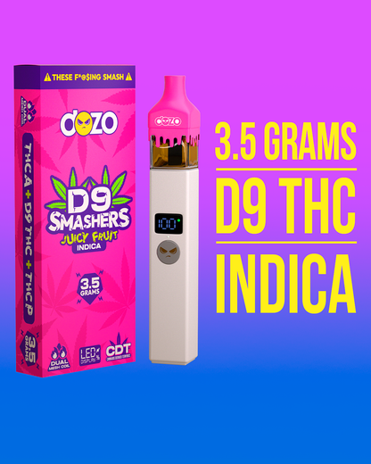 3.5g Dozo D9 Smashers THC-A Disposable: Weedy Melon (Indica)