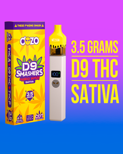 3.5g Dozo D9 Smashers THC-A Disposable: Weedy Melon (Indica)