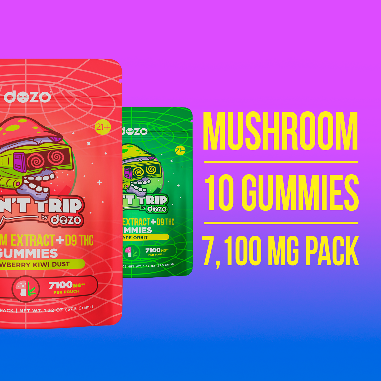 Don’t Trip Mushroom D9 Gummies | Bluberry Nebula