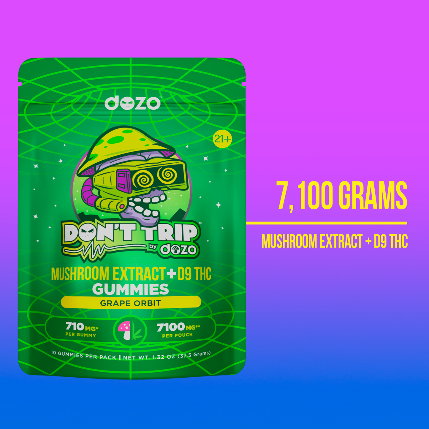 Don’t Trip Mushroom D9 Gummies | Bluberry Nebula