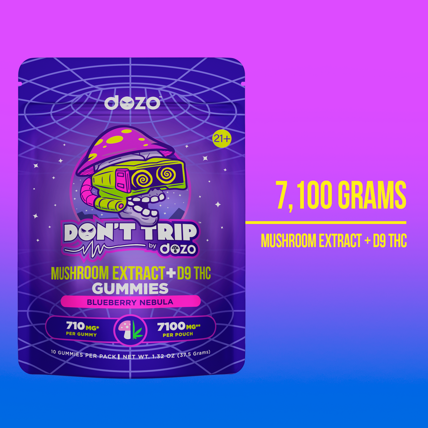 Don’t Trip Mushroom D9 Gummies | Bluberry Nebula