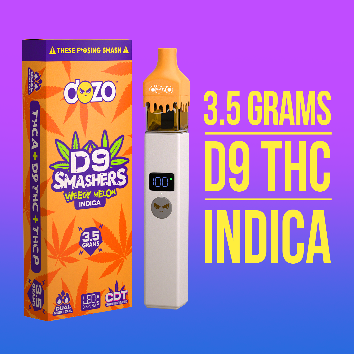 3.5g Dozo D9 Smashers THC-A Disposable Blue Slush