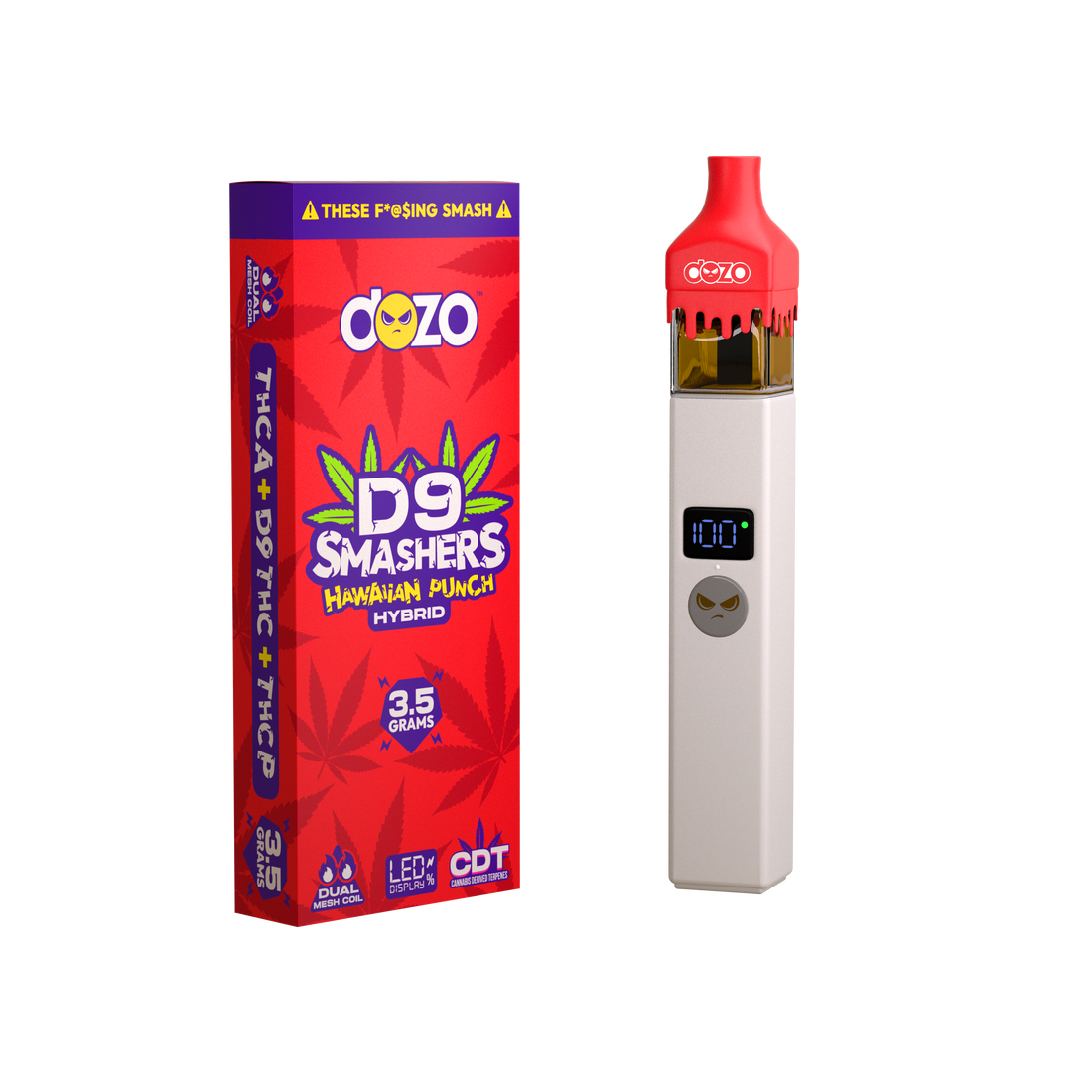 3.5g Dozo D9 Smashers THC-A Disposable: Hawaian Punch (Hybrid)
