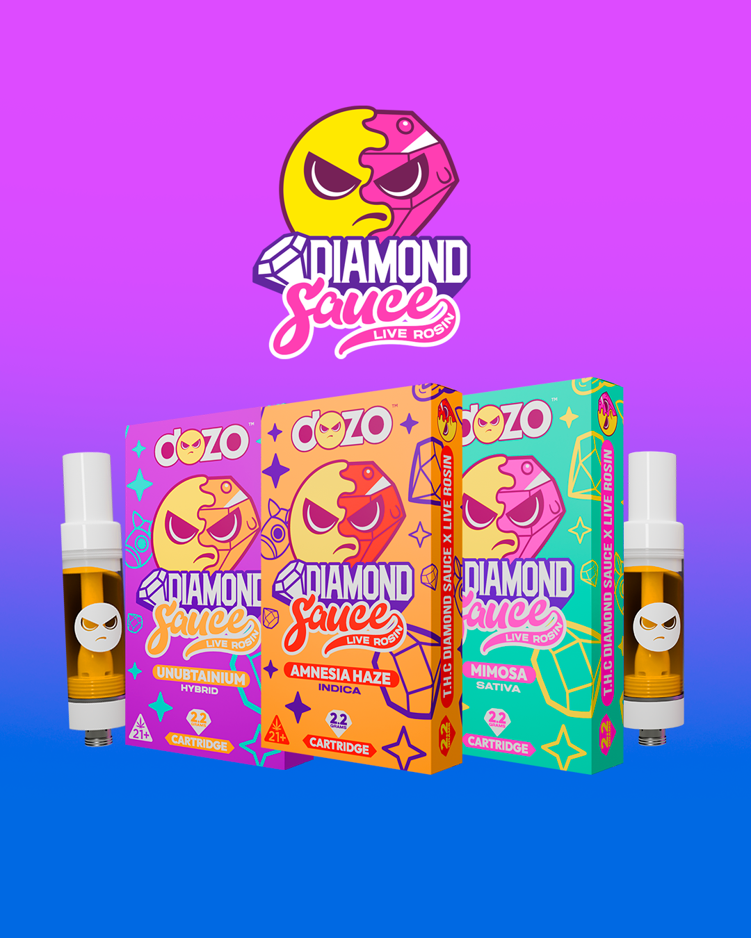 DOZO Diamond Sauce Live Rosin THC Cart