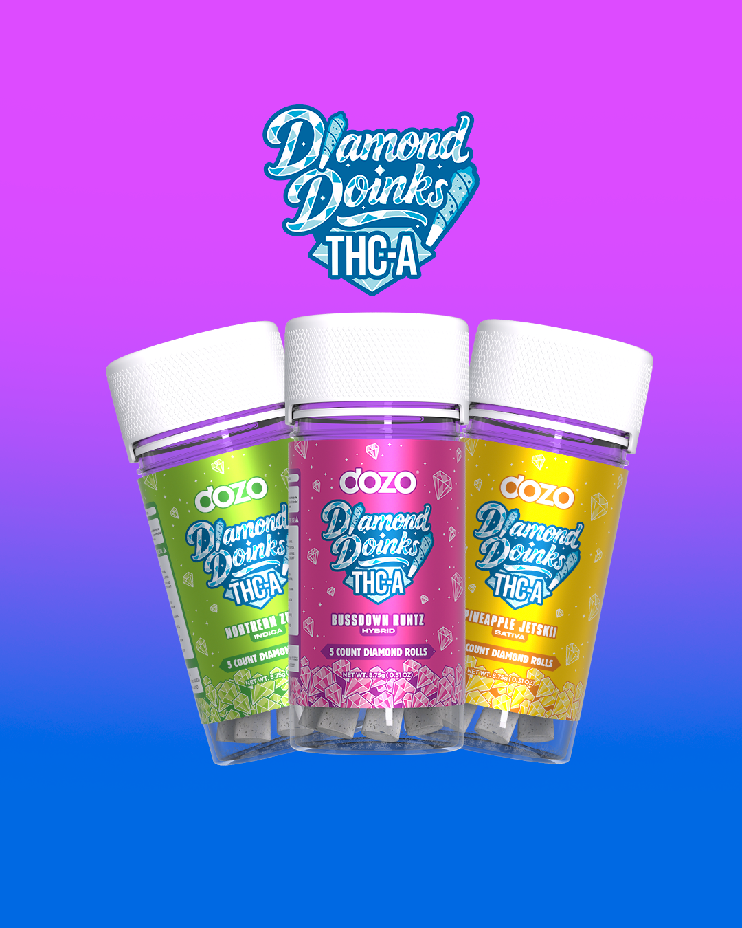 Dozo THC-A Doinks - Diamond Rolls (5ct)