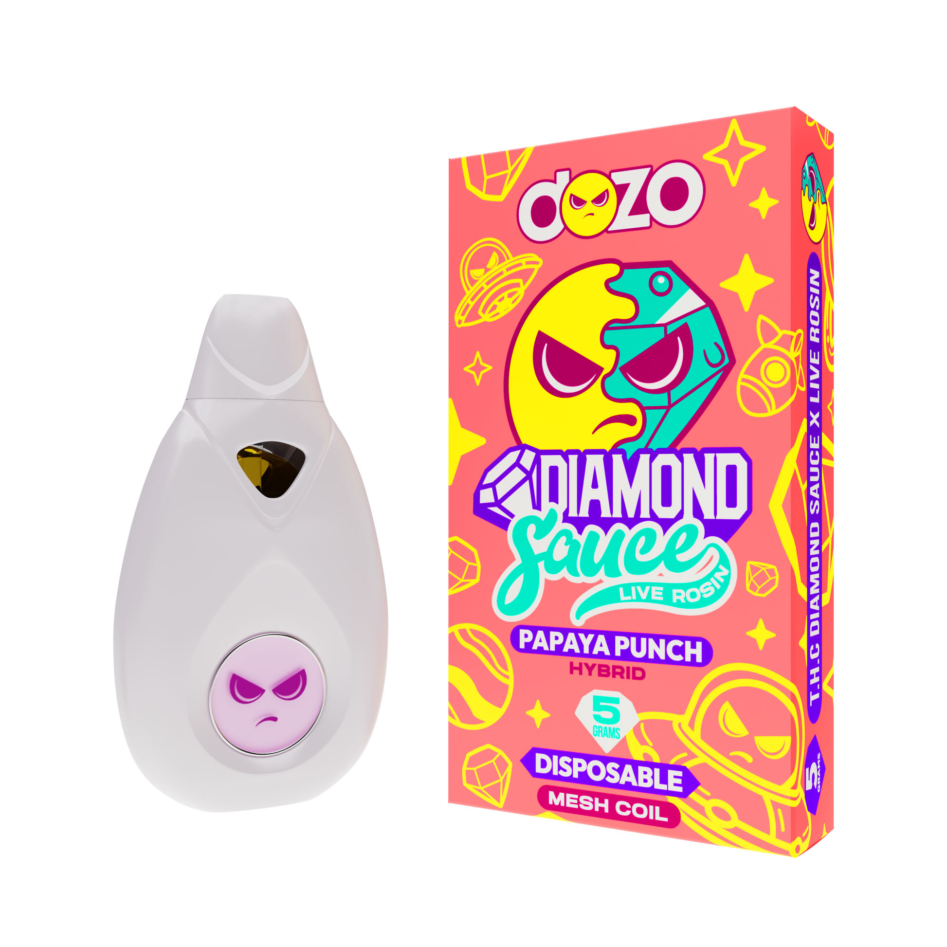 Papaya Punch Live Diamonds 5g - THC-A Blend & Pacman Flavor Profile puredozo Papaya Punch Live Diamonds 5g - THC-A Blend & Pacman Flavor Profile puredozo