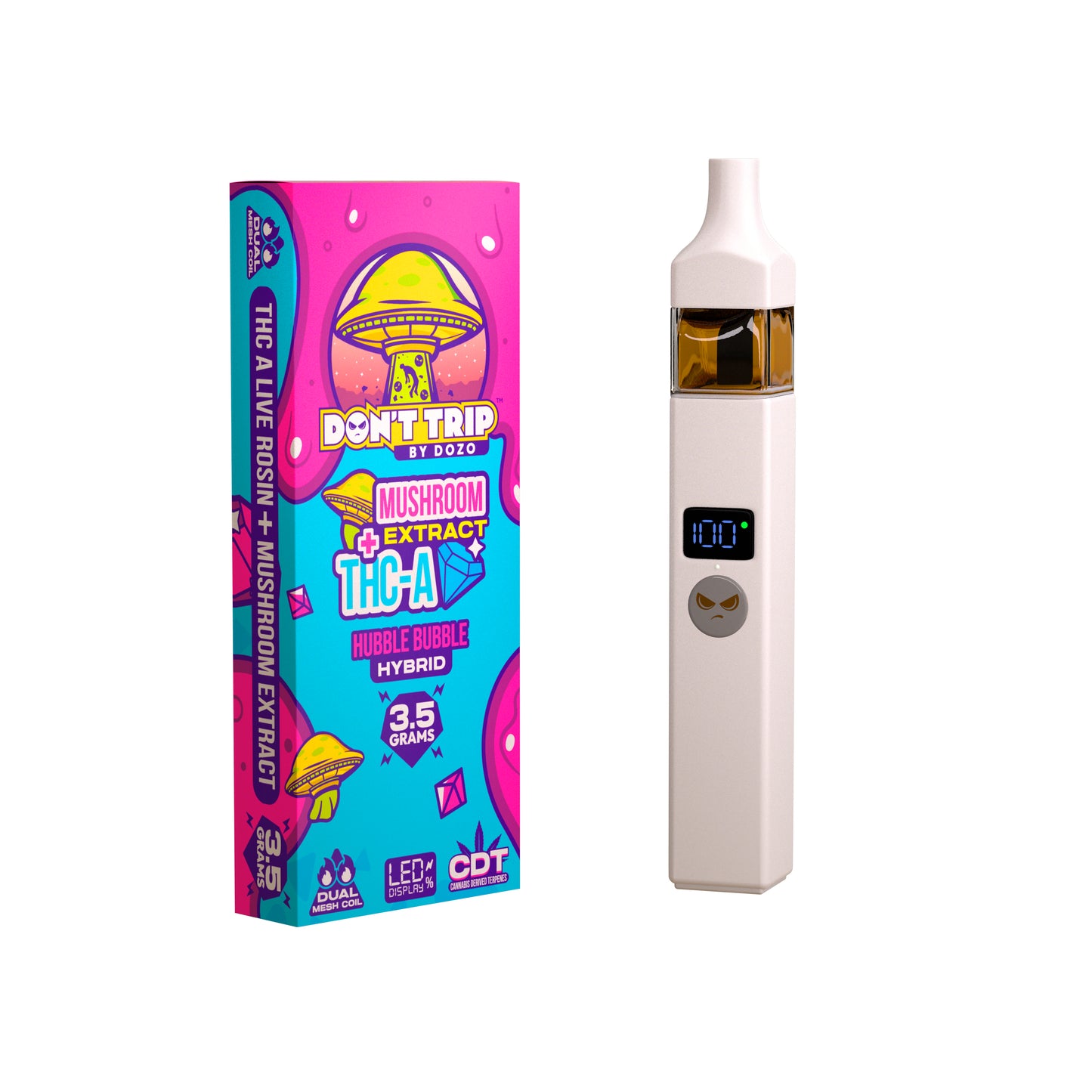 3.5g Dozo Don't Trip Mushroom Vape: Hubble Bubble (Hybrid)