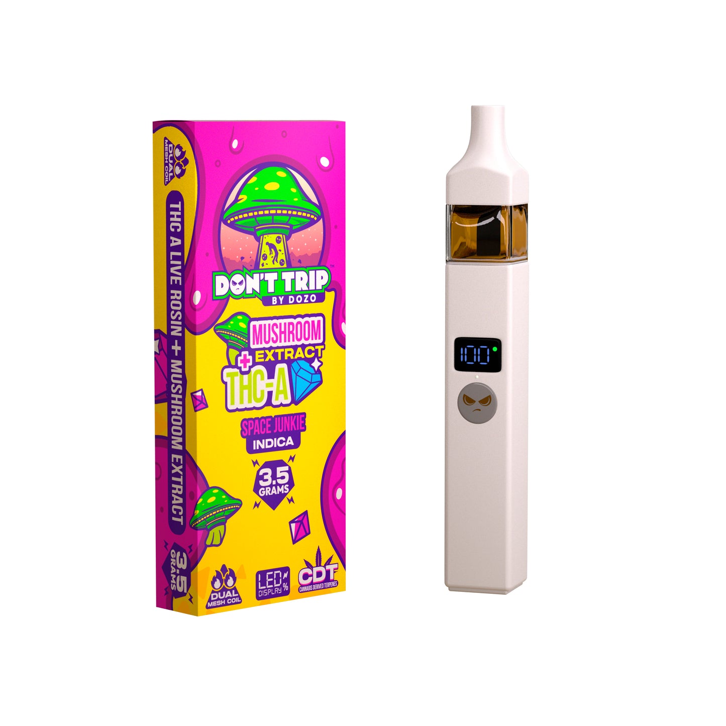 3.5g Dozo Don't Trip Mushroom Vape: Space Junkie (Indica)