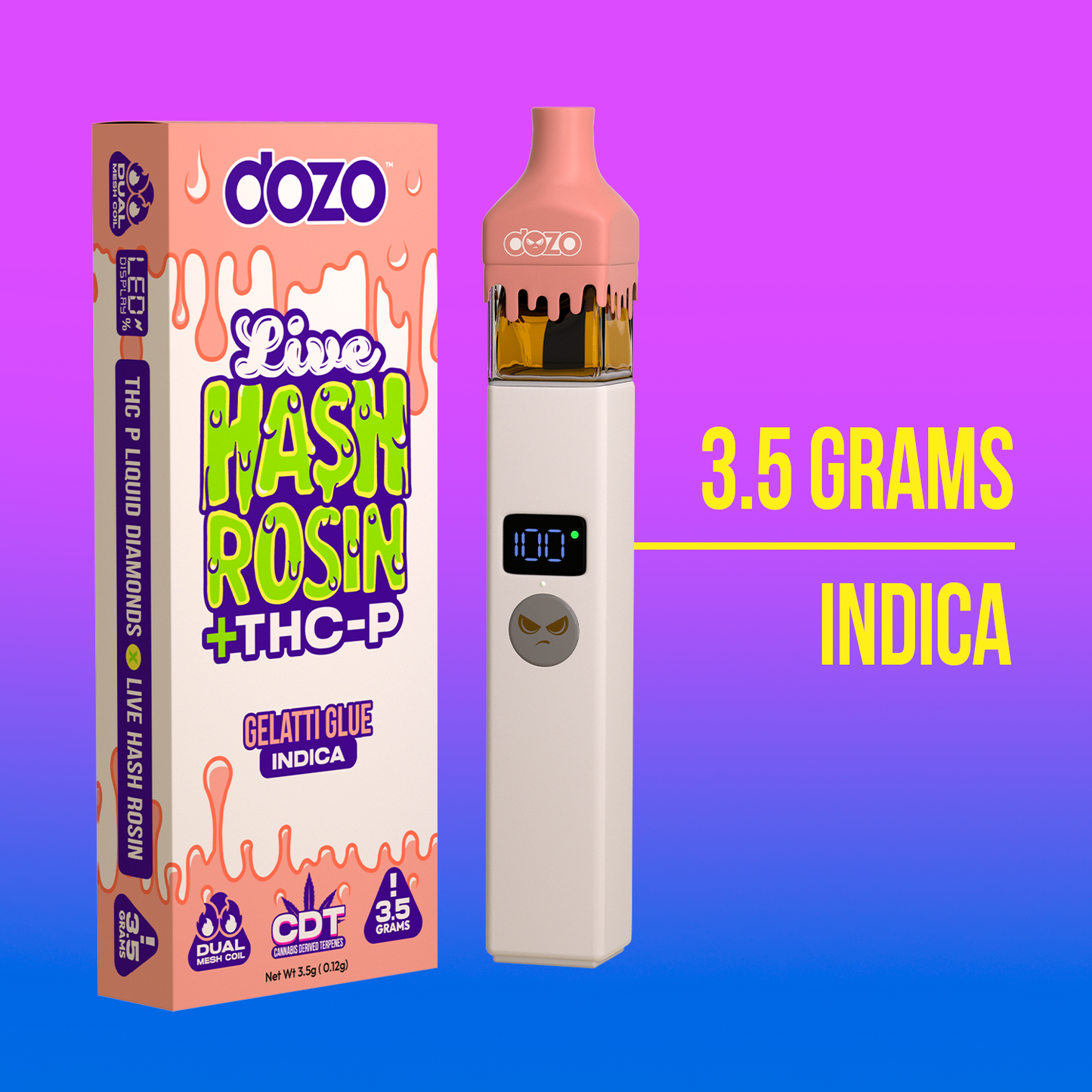 3.5g Dozo Live Hash Rosin THC-P Vape