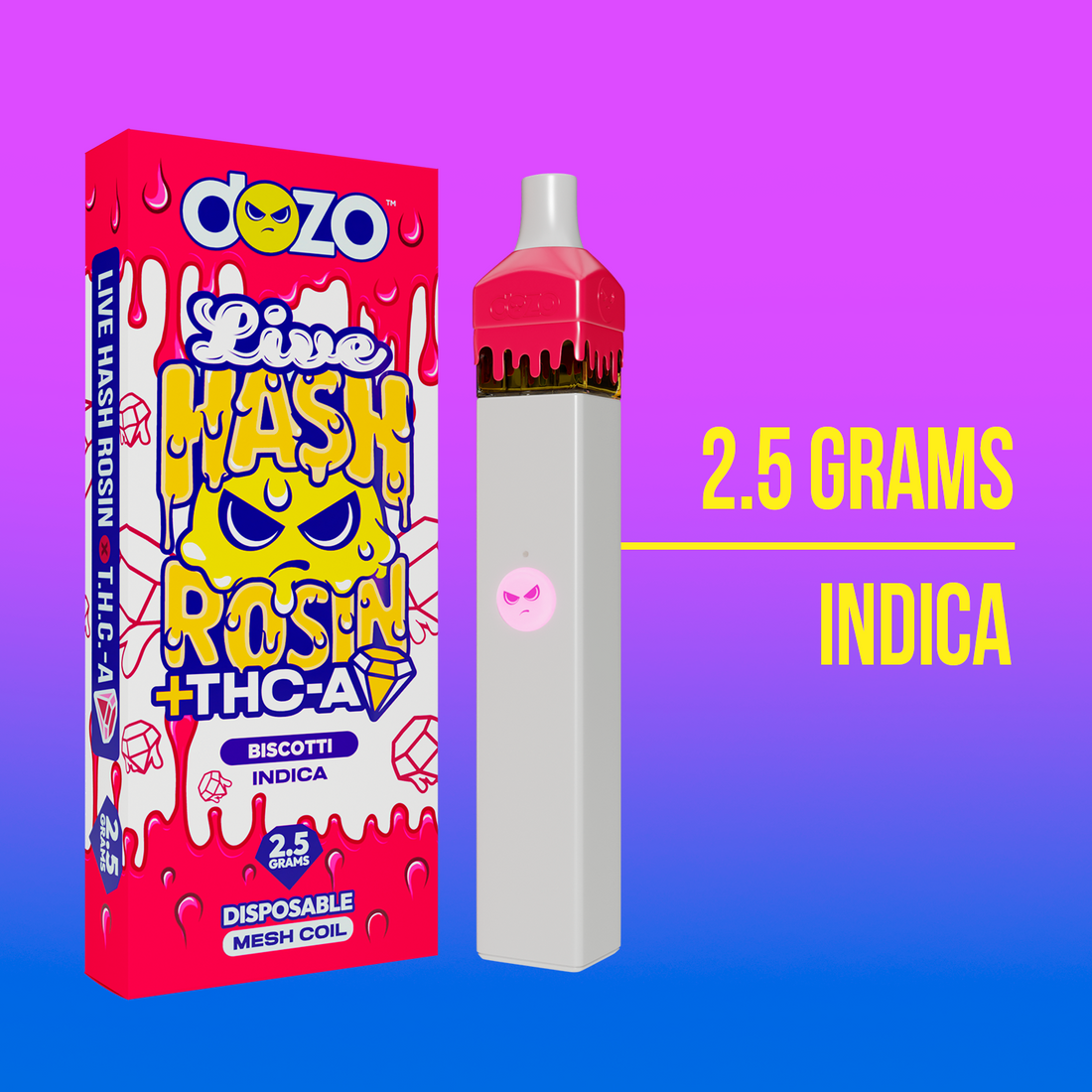 Dozo Live Hash Rosin Vape - Biscotti Indica 2.5g - $39.95 puredozo Dozo Live Hash Rosin Vape - Biscotti Indica 2.5g - $39.95 puredozo