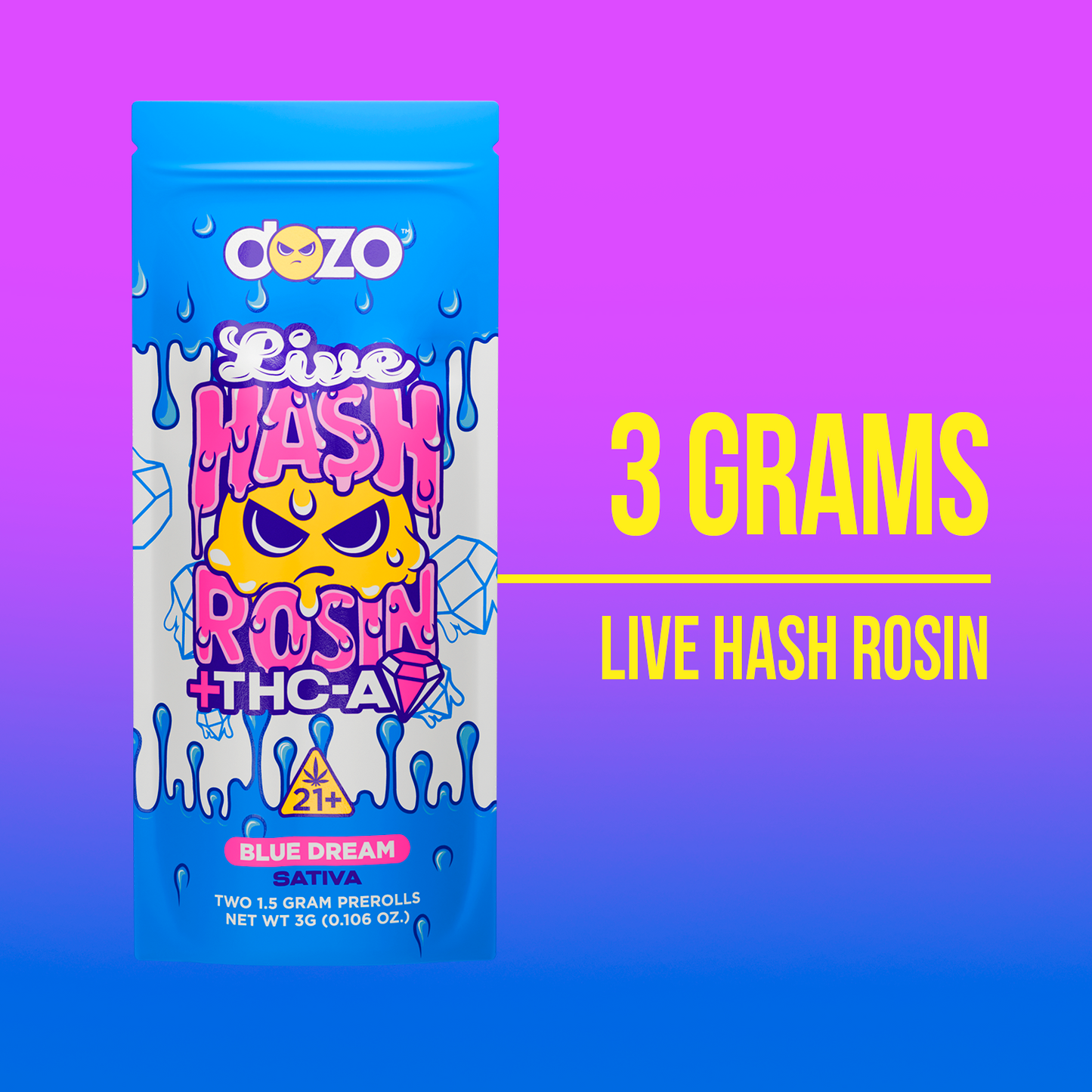 Dozo Live Hash Rosin Preroll | Blue Dream (Sativa)